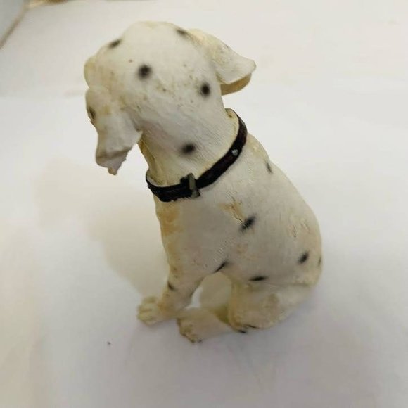 Vintage Decorative Collectible Dalmatian Dog Sitting Figurine Statues White - Picture 4 of 5